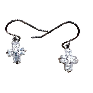 🍭6/$30 small jewel bling sparkly cross dangle drop earrings